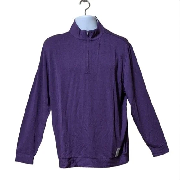 Cashtec beachwood 1/4 zip pull over modal cashmere blend men's size Large